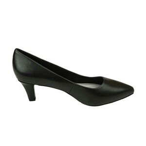 Easy Street Womens 11 M Black Faux Leather Pointe Pumps Heels NIB MD1